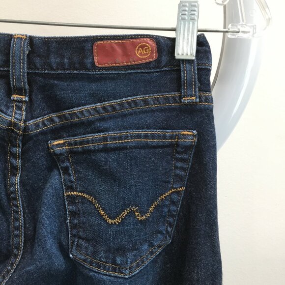 AG ADRIANO GOLDSCHMIED Dark Wash THE ANGEL 5 Pocket Slight Flare Leg Jeans - Picture 9 of 10